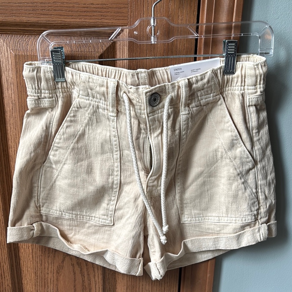 American Eagle Outfitters Cream High Waist Shorts